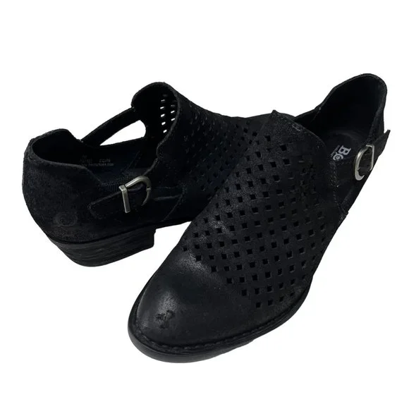 Born Karava women’s black leather ankle boots size 10 Born Karava Leather & Suede Ankle Boot Size 8 main image 3